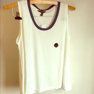 Off-white camisole with Navy Trim